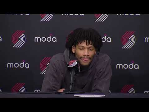 Shaedon Sharpe Postgame Interview | Portland Trail Blazers 108, Sacramento Kings 102 | Feb 6, 2025