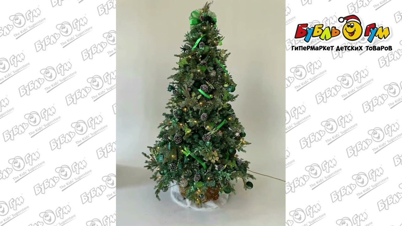 Ель искусственная с электрической гирляндой литая хвоя с шишками 210см - видео Ель искусственная с электрической гирляндой литая хвоя с шишками 210см - видео