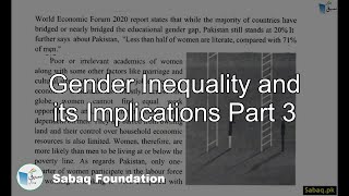Gender Inequality and its Implications Part 3
