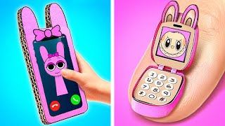 Pinki o Labubu📱Teléfono Plegable de Cartón DIY✨ *Sorpresa con SPRUNKI & Manualidades Divertidas!*