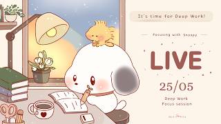 📚 ☕️✨ 25/05 Pomodoro Focus timer | Relax and rewind | Study with Snoop + Lofi vibes| Deep Focus