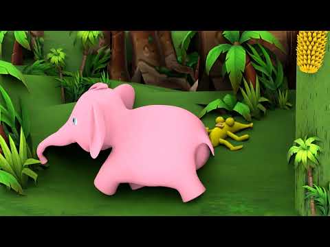 Banana and elephant cartoon | Jungle life | Kids Animation