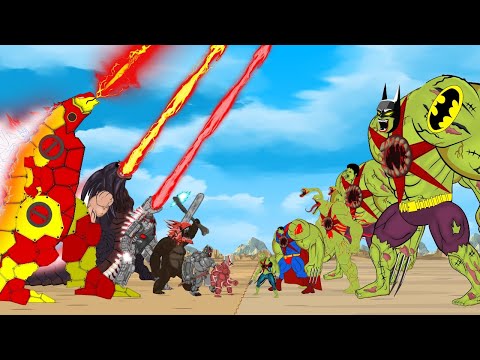 EVOLUTION of GODZILLA vs EVOLUTION of HULK & SPIDERMAN, BATMAN, SUPERMAN: Size Comparison - FUNNY