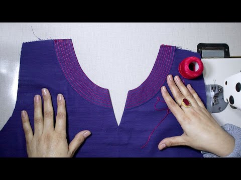 Simple & Stylish Round Neck Design Tutorial For Beginners ✂️👗