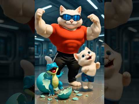 white cat pet dinosaur #aicat #cat #sadcat #blackcat