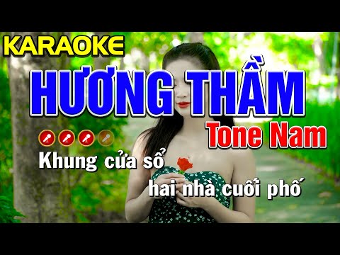 ✔ HƯƠNG THẦM Karaoke Tone Nam | Bến Tình