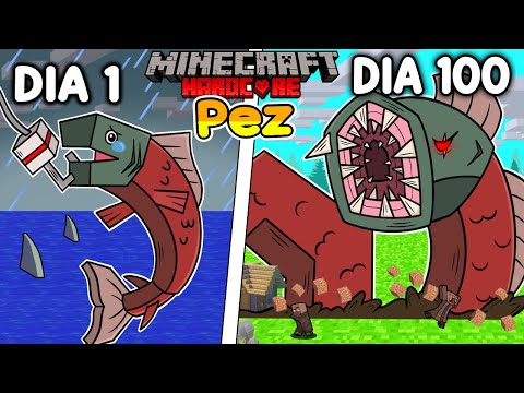 🐟Sobreviví 100 DÍAS siendo un PEZ en Minecraft HARDCORE!