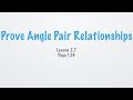 Proving Angle Pair Relationships in Geometry