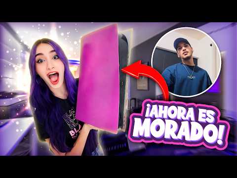 PINTO DE MORADO EL PLAYSTATION DE MI GEMELO *BROMA* 😈😱