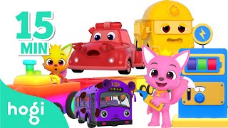 [👍🏻BEST5] Learn Colors with Vehicles 🚂 🚗｜Train, Fire Truck, Gas Station & More! 🚒 🚓 ⛽️｜Hogi Colors