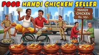 Poor Handi Chicken Seller | English Stories | Moral Stories | Beddtime Stories | Street Food  Comedy