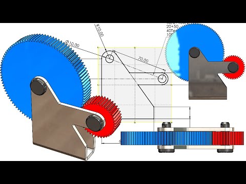 Mechanism 52: different spur gears with sheet metal holder