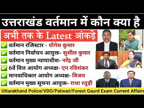 उत्तराखंड में वर्तमान में कौन क्या है 2025 | uttarakhand vartaman mein kaun kya hai | uttarakhand gk