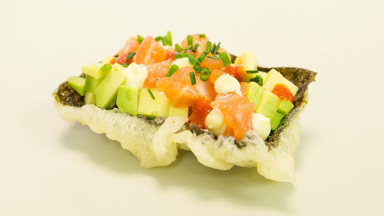 Nori Tempura Salmon Tartare Canap