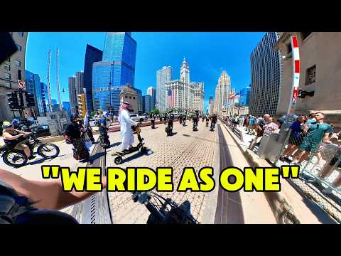 WE SHUT DOWN THE STREETS of CHICAGO with Ebikes + Escooters + Euc + Esk8 !