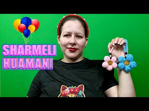 LLAVERO A CROCHET EN FORMA DE FLOR