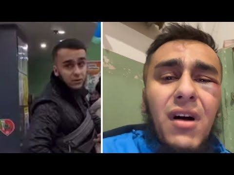 За оскорбление дам бородача избили и заставили 2 раза извиниться. Real video