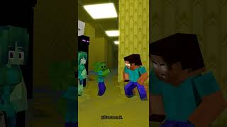 Evil herobrain vs Monster Zombie girl team in Backroom Ending 2 Ender dragon ate