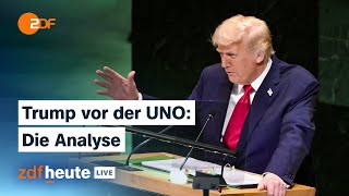 Trump teilt in seiner Rede gegen die UNO aus - die Aussagen im Check | ZDFheute live