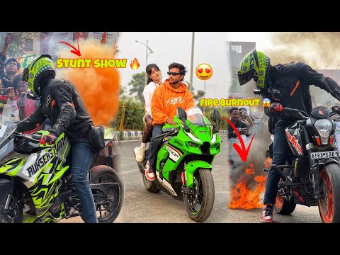 Stunt Show 🔥 2025 || Fire Burnout 😱|| Rukserstunt ||