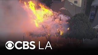 YouTube video thumbnail: LAFD Crews Quickly Handle Fire That Engulfed Tree Outside South LA Home