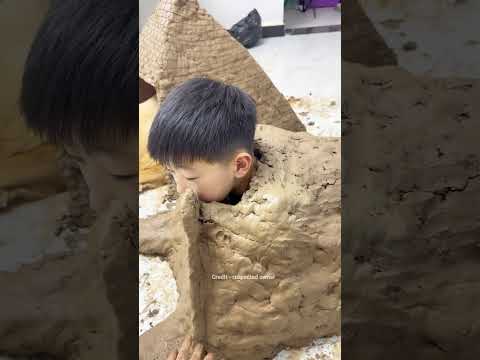 Dog Enjoys Pyramid Home, Boy Copies It Too