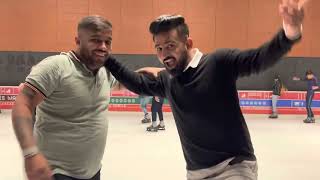 ICE SKATING AT ISKATE , Ambience Mall , Gurugram | RAJAT SHARMA | SWATI MONGA #rajatbornstar #funny