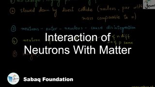 Interaction of Neutrons With Matter