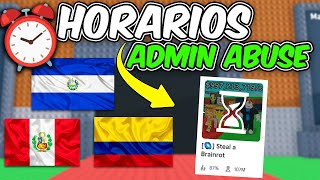 ⏰ TODOS LOS NUEVOS HORARIOS PARA EL PRÓXIMO ADMIN ABUSE EN STEAL A BRAINROT!