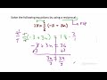 Solving Equations and Expressions