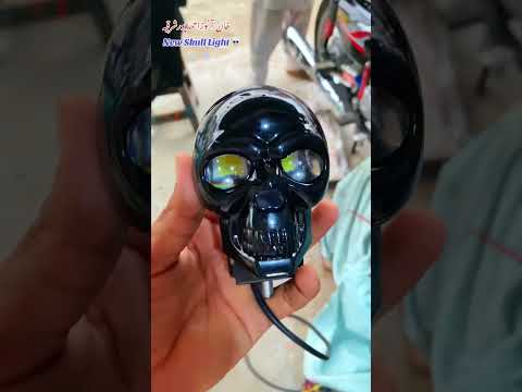 New skull 💀 light for bike #decoration #led #light #skull #khanautosahmadpur #modified #shorts