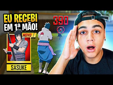 FUI O PRIMEIRO INFLUENCER A RECEBER O NOVO PERSONAGEM SASUKE no FREE FIRE!!!