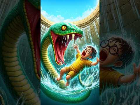 Snake attacks the baby #story #cat #baby #shorts #snake