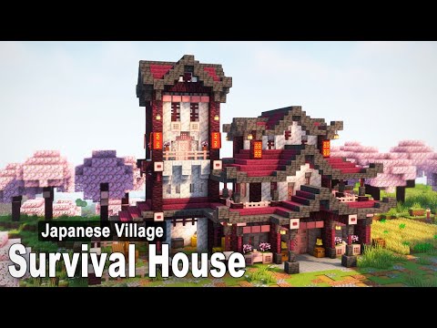 Minecraft: How to build a Japanese Cherry House | Simple Tutorial