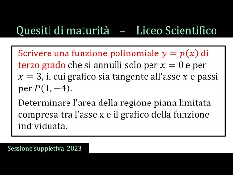 Maturità 2023 - Funzioni e integrali - SUPPLETIVA - QUESITO 6