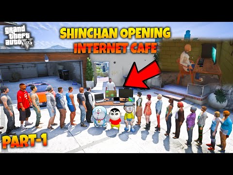 GTA V : Shinchan & Franklin Opening | Internet Cafe Simulator 2 | #01 | in Telugu