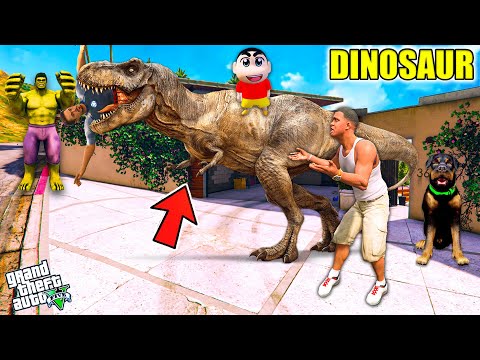 Franklin And Shinchan Saved A Dinosaur in GTA 5! | GTA 5 AVENGERS