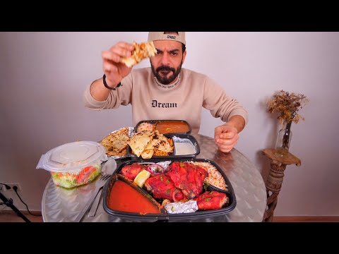 اكلات هندية من مطعم هندي راقي موكبانغ اكل Indian Food Takeaway Mukbang Eating Show