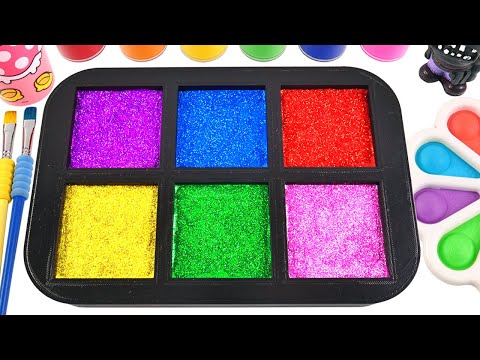 Satisfying Video | How To Make Rainbow Lollipops into Slime Bottle Cutting ASMR RainbowToyTocToc