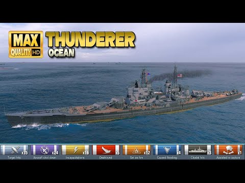 Battleship Thunderer dominates on the Ocean   World of Warships