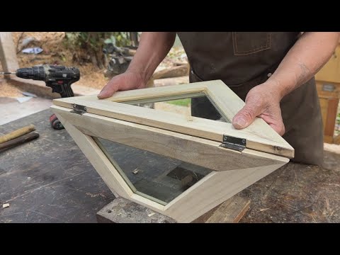 I didn't Expect The Way The Cabinet Door Opened To Be So Cool // Unique Design From Wooden Pallets