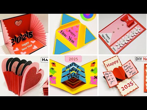 6 New Year Handmade Card Ideas | Happy New Year Card 2025 | New Year Greeting Cards Latest Design