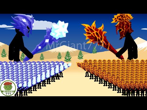 EPIC ARMY ICE CLUBMAN VS x9999 EPIC CLUBWRATH LAVA, FINAL BOSS | Stick War Legacy Mod | MrGiant777