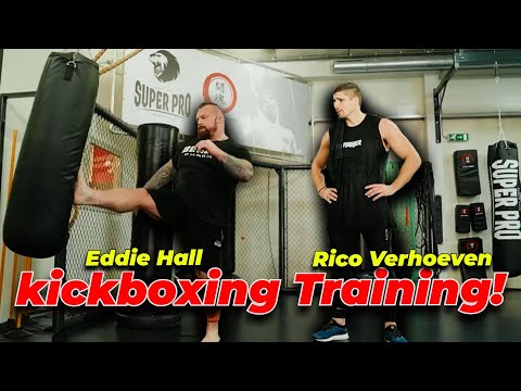 Eddie Hall Rico Verhoeven Do Kickboxing Training!