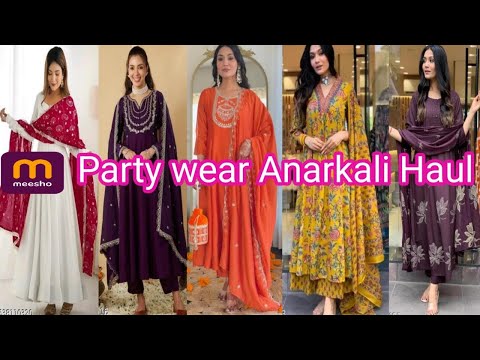 *Huge* Meesho party wear Anarkali dress haul✨💝| Try on haul | Honest review |#meeshoshopping #haul