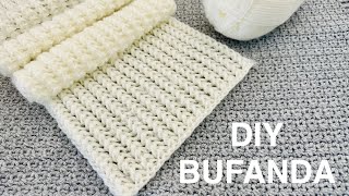 Como Tejer Una Bufanda Bonita y Esponjosa a Dos Agujas / Tutorial Paso a Paso