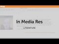 Understanding 'In Medias Res' Technique
