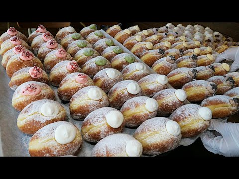 매일 완판! 하루 300개씩 팔리는 역대급 퀄리티! 이탈리안 스타일 크림 폭탄 수제 도넛 / Italian style cream donuts / korean street food