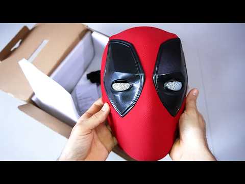 Deadpool Mask with Moving Eyes (Light, Speaker) Unboxing