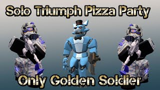 Only Golden Soldier Solo Triumph Pizza Party Roblox Tower Defense Simulator